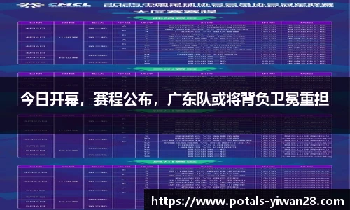 今日开幕，赛程公布，广东队或将背负卫冕重担